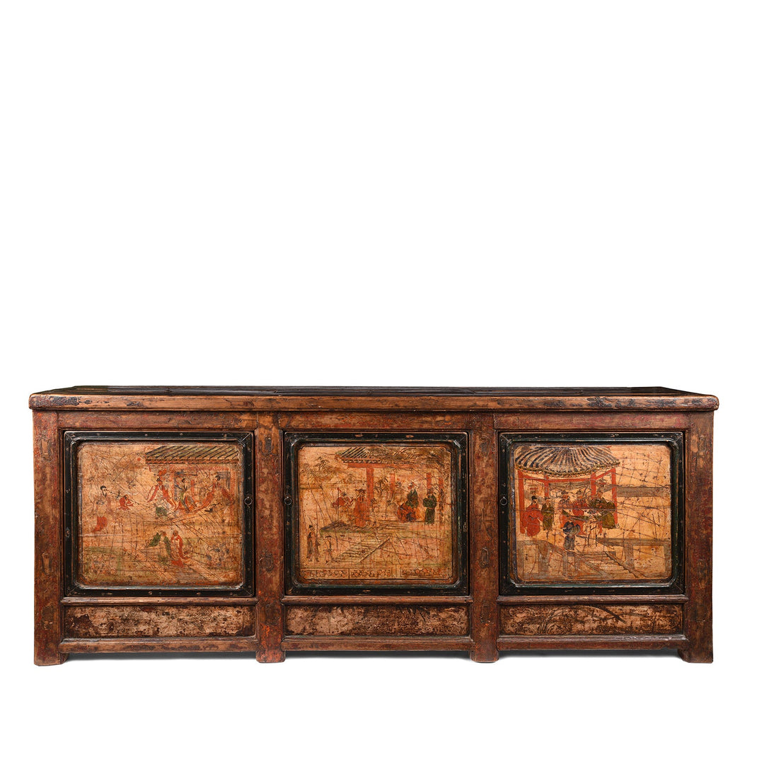 Antique 3 Door Painted Mongolian Sideboard - 19th Century | Indigo Antiques