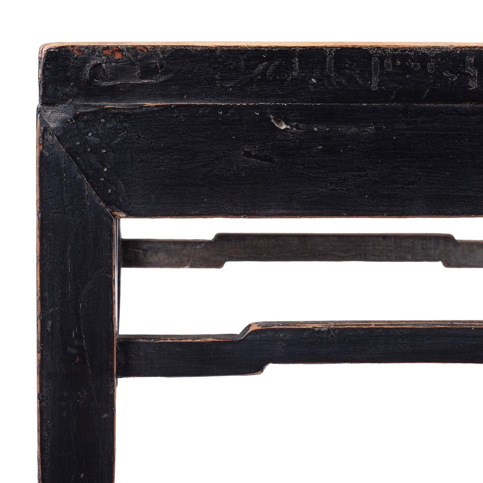 Corner Detail From Antique Chinese Square Side Table From Shanxi | Indigo Antiques