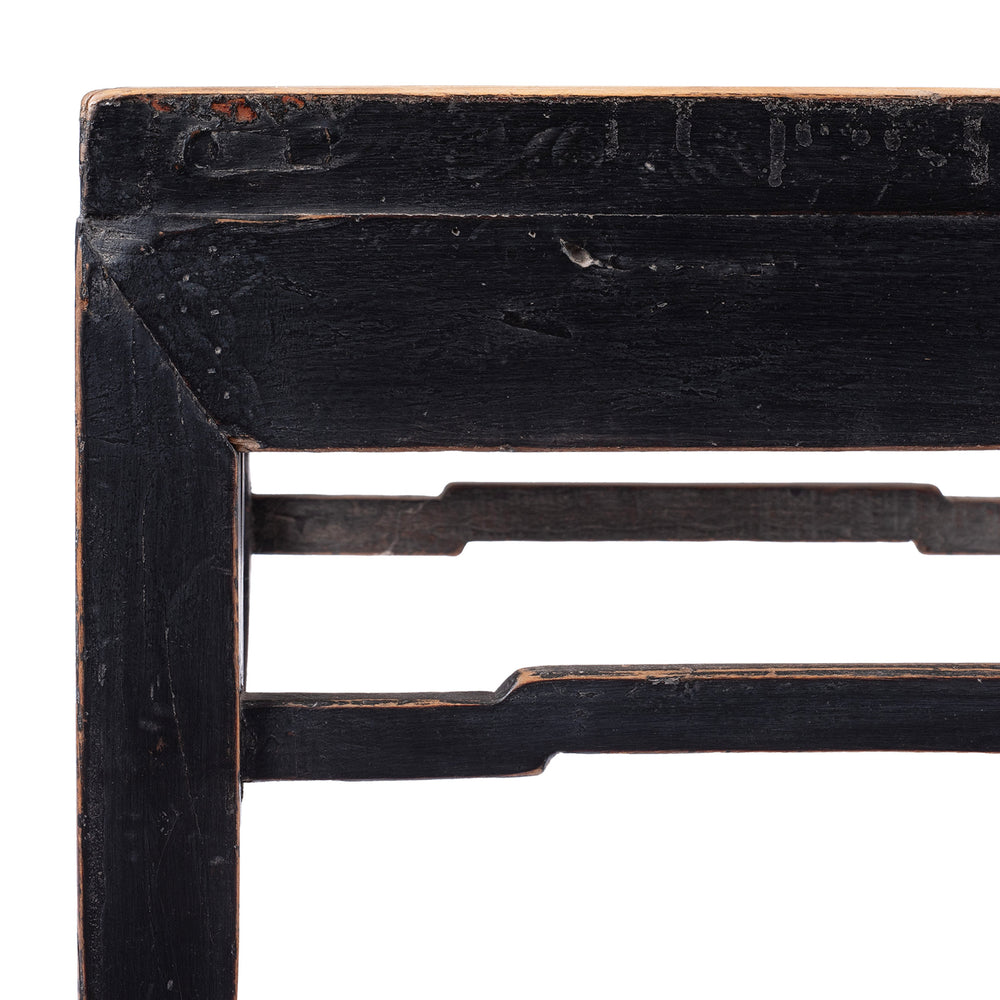 Corner Detail From Antique Chinese Square Side Table From Shanxi | Indigo Antiques