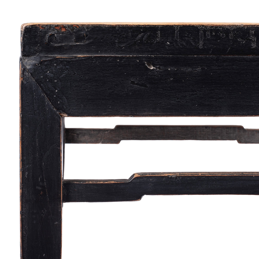 Corner Detail From Antique Chinese Square Side Table From Shanxi | Indigo Antiques