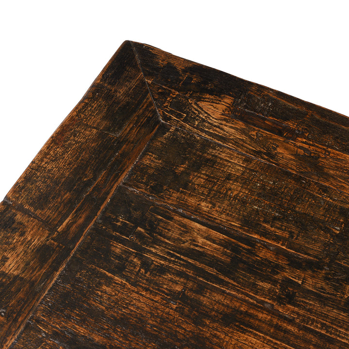 Surface Top Detail From Antique Carved 3 Drawer Elm Wine Table From Shanxi | Indigo Antiques