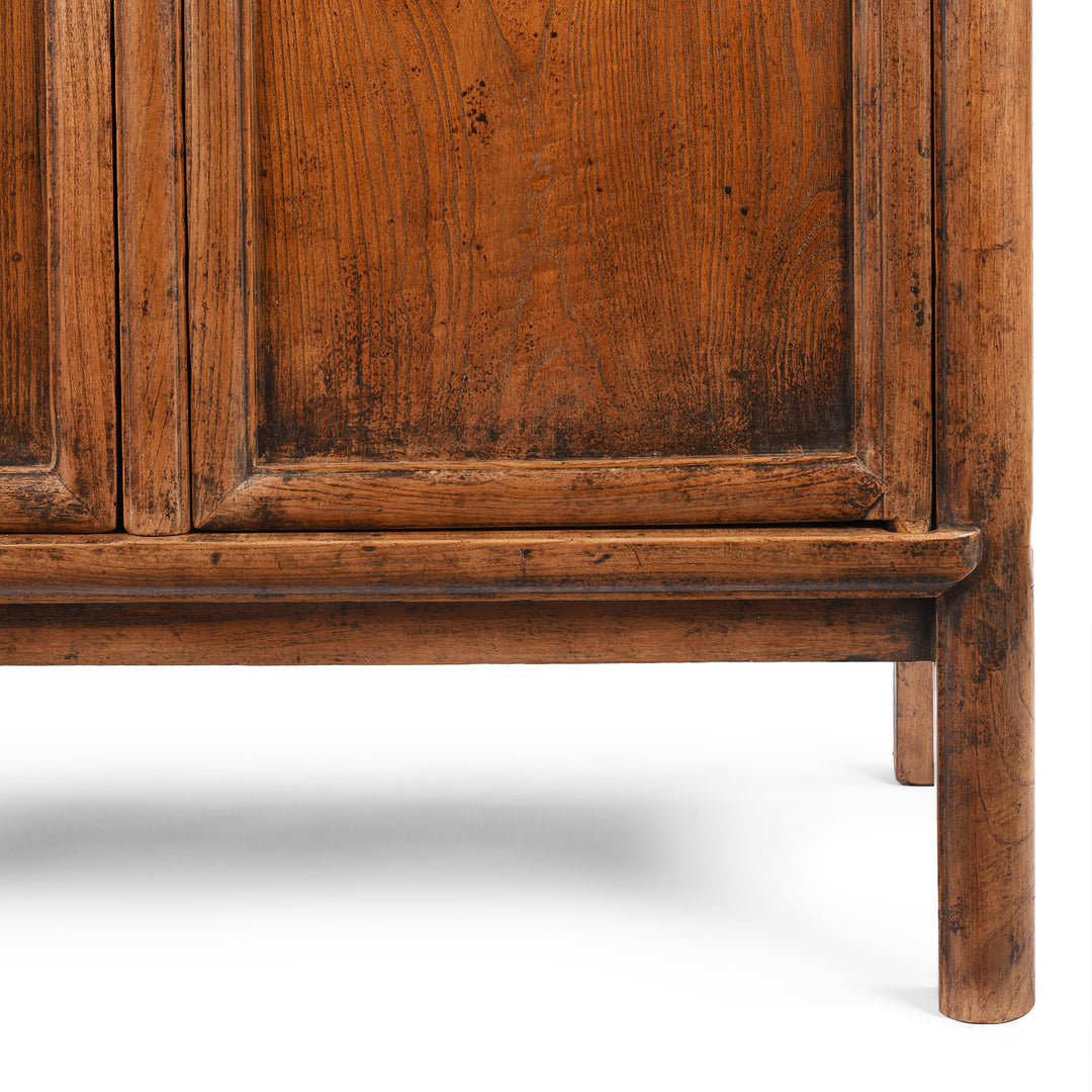 Leg Detail From Antique Elm Side Cabinet From Shanxi | Indigo Antiques