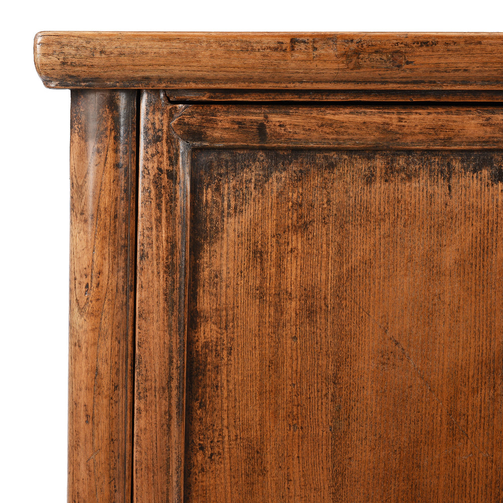 Corner Detail From Antique Elm Side Cabinet From Shanxi | Indigo Antiques