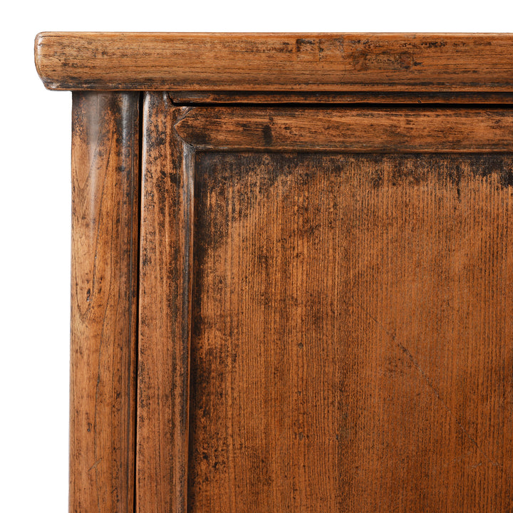 Corner Detail From Antique Elm Side Cabinet From Shanxi | Indigo Antiques