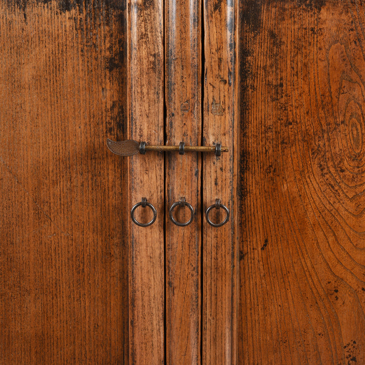 Locking Pin Detail From Antique Elm Side Cabinet From Shanxi | Indigo Antiques