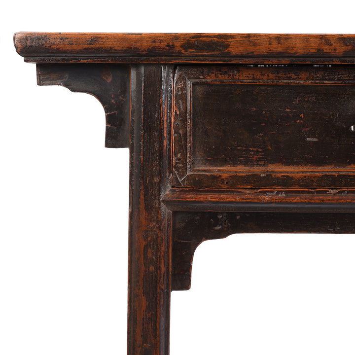 Corner Detail From Antique Chinese Half Table From Shanxi | Indigo Antiques