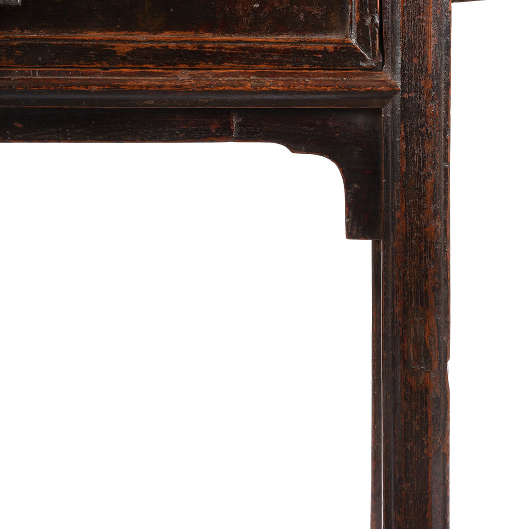 Leg Detail From Antique Chinese Half Table From Shanxi | Indigo Antiques