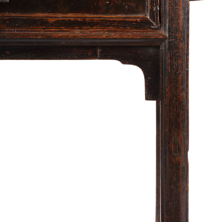 Leg Detail From Antique Chinese Half Table From Shanxi | Indigo Antiques