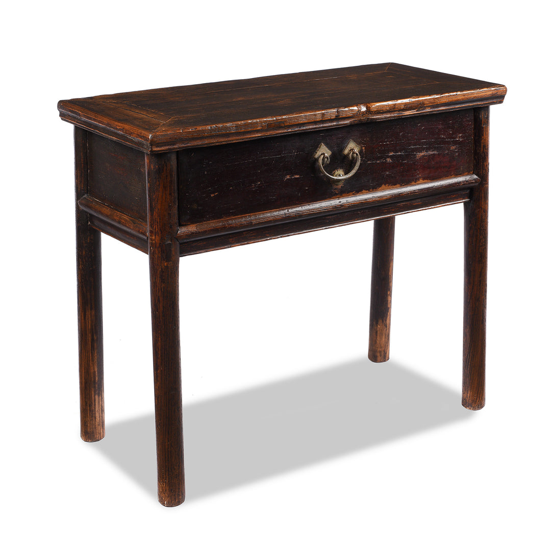 Angled VIew Of Antique Chinese Drawer Half Table From Shanxi | Indigo Antiques