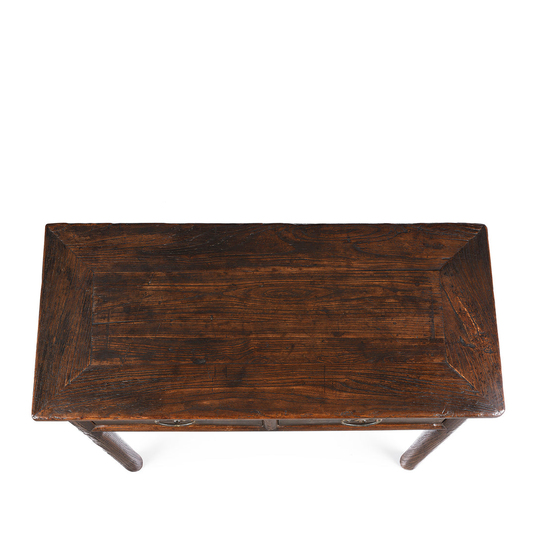 Yumu Northern Elm Top  View Of Antique Chinese Half Table From Shanxi | Indigo Antiques