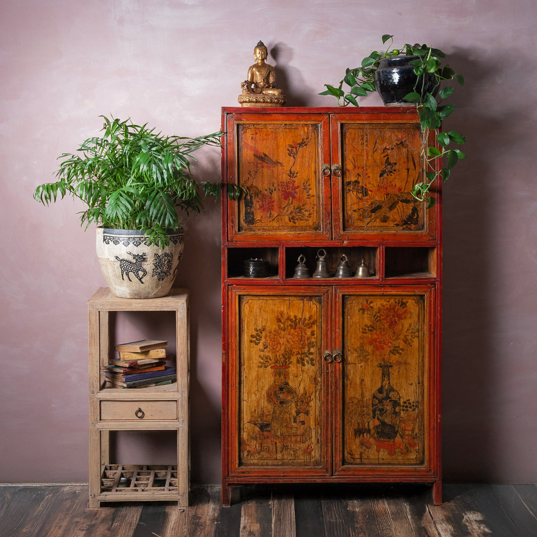 Antique Painted Mongolian Storage Cabinet | Indigo Antiques