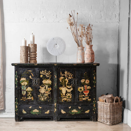 Black Lacquered Sideboard From Shanxi - Early 19th Century