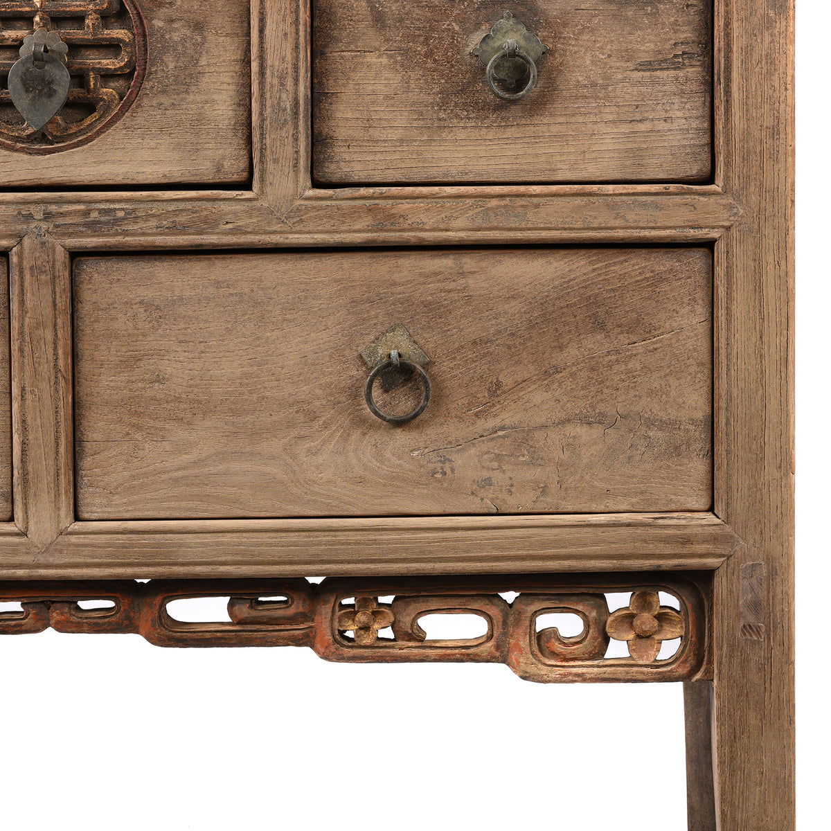 Carving Detail From Antique Carved Elm Coffer Table From Shanxi Province - 19th Century | Indigo Antiques