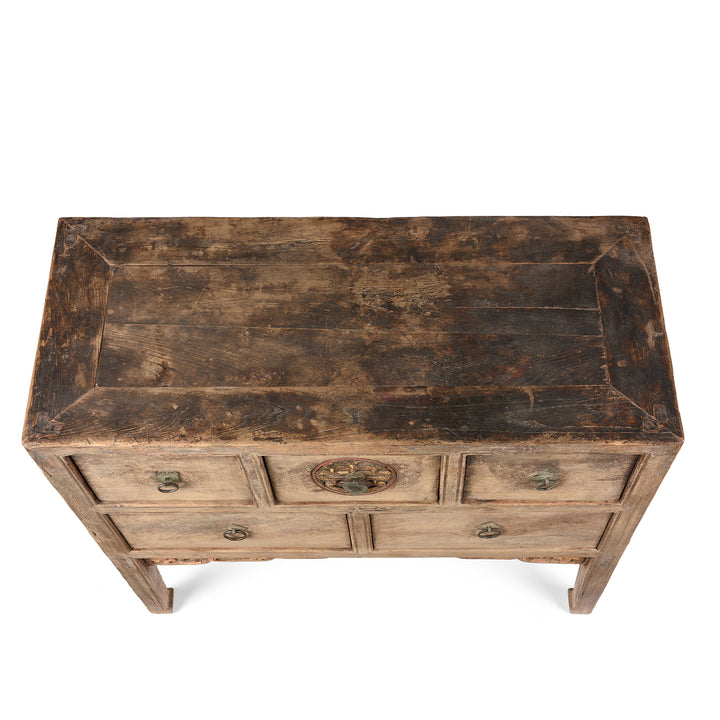 Top Down View Of Antique Carved Elm Coffer Table From Shanxi Province - 19th Century | Indigo Antiques