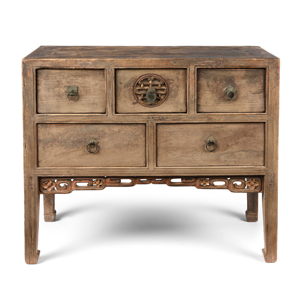 Carved Elm Coffer Table From Shanxi - Early 19th Century