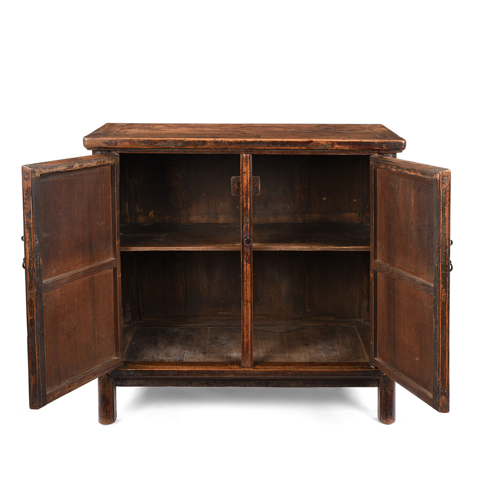Open View Of Antique Ming Style Elm Side Cabinet From Shanxi | Indigo Antiques