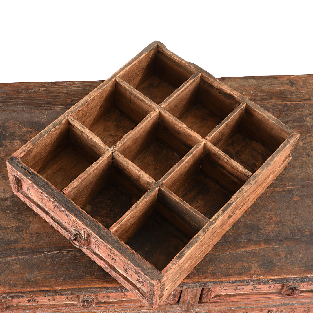 Drawer View Of Antique Painted Apothecary Chest From Shanxi Province - 19th Century | Indigo Antiques