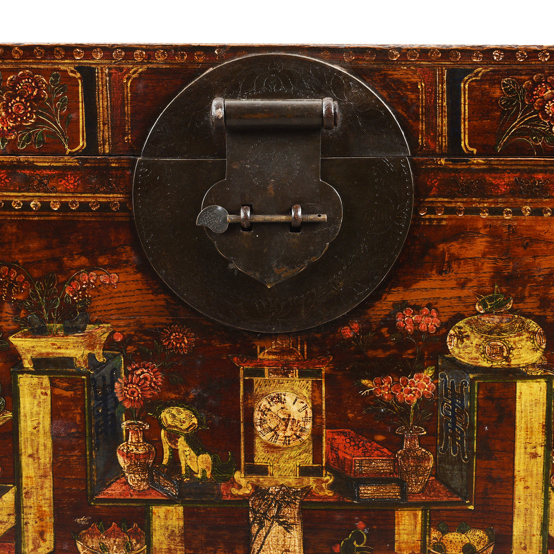  Locking Plate Detail From Antique Chinese Opera Chest From Shanxi | Indigo Antiques