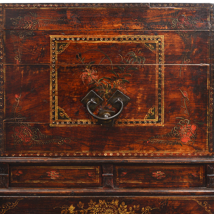 Side Detail From Antique Chinese Opera Chest From Shanxi | Indigo Antiques