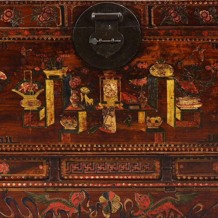 Detail From Antique Chinese Opera Chest From Shanxi | Indigo Antiques