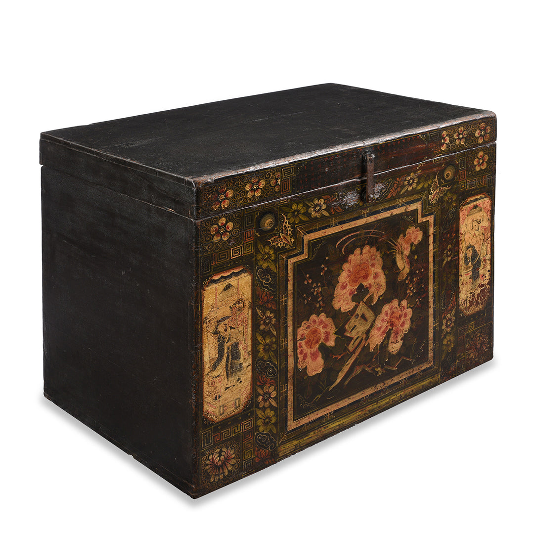 Angled View Of Antique Chinese Opera Chest From Shanxi | Indigo Antiques