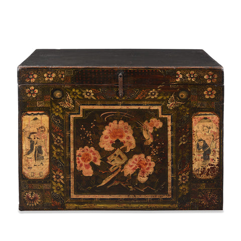 Painted Opera Chest From Shanxi - 19th Century