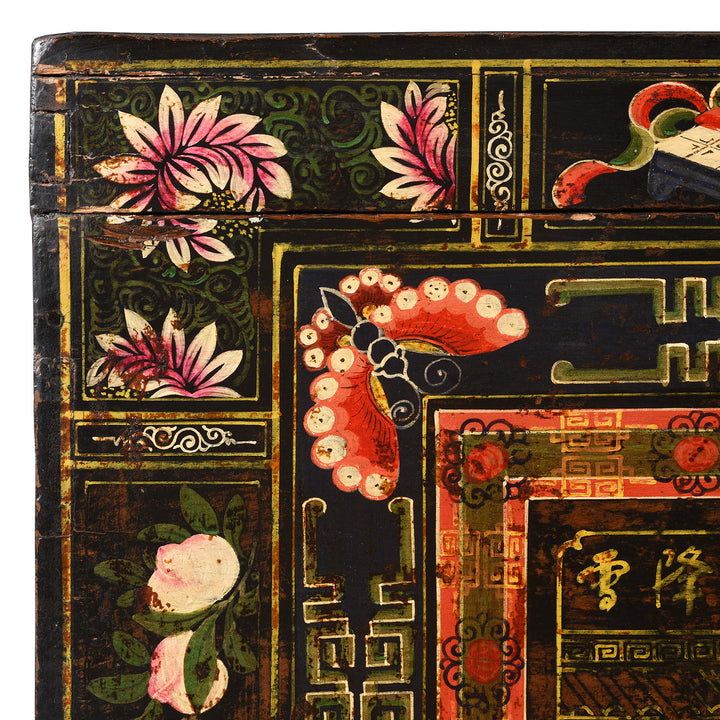 Corner Detail From Antique Chinese Opera Chest From Shanxi | Indigo Antiques