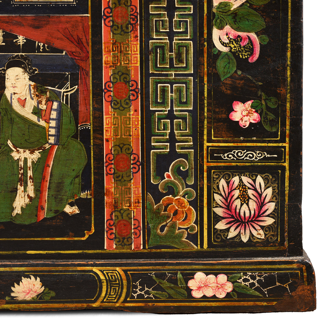 Paintwork Detail From Antique Chinese Opera Chest From Shanxi | Indigo Antiques