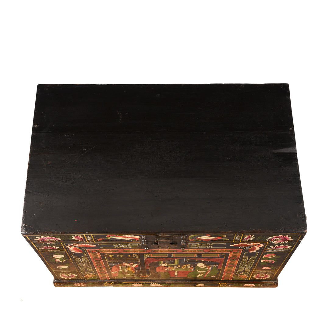 Top Down View Of Antique Chinese Opera Chest From Shanxi | Indigo Antiques