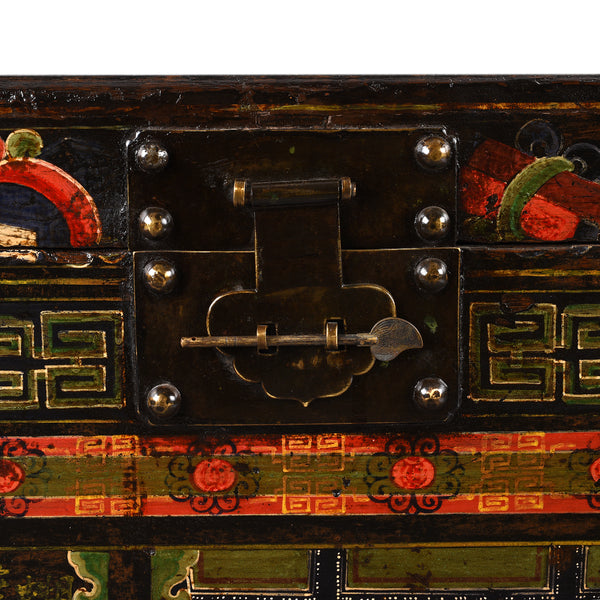 Painted Opera Chest From Shanxi Province - 19th Century