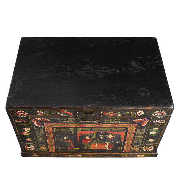 Painted Opera Chest From Shanxi Province - 19th Century
