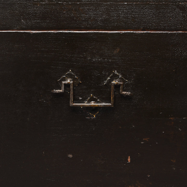 Handle Detail From Antique Painted Elm Opera Chest From Shanxi Province - 19th Century | Indigo Antiques