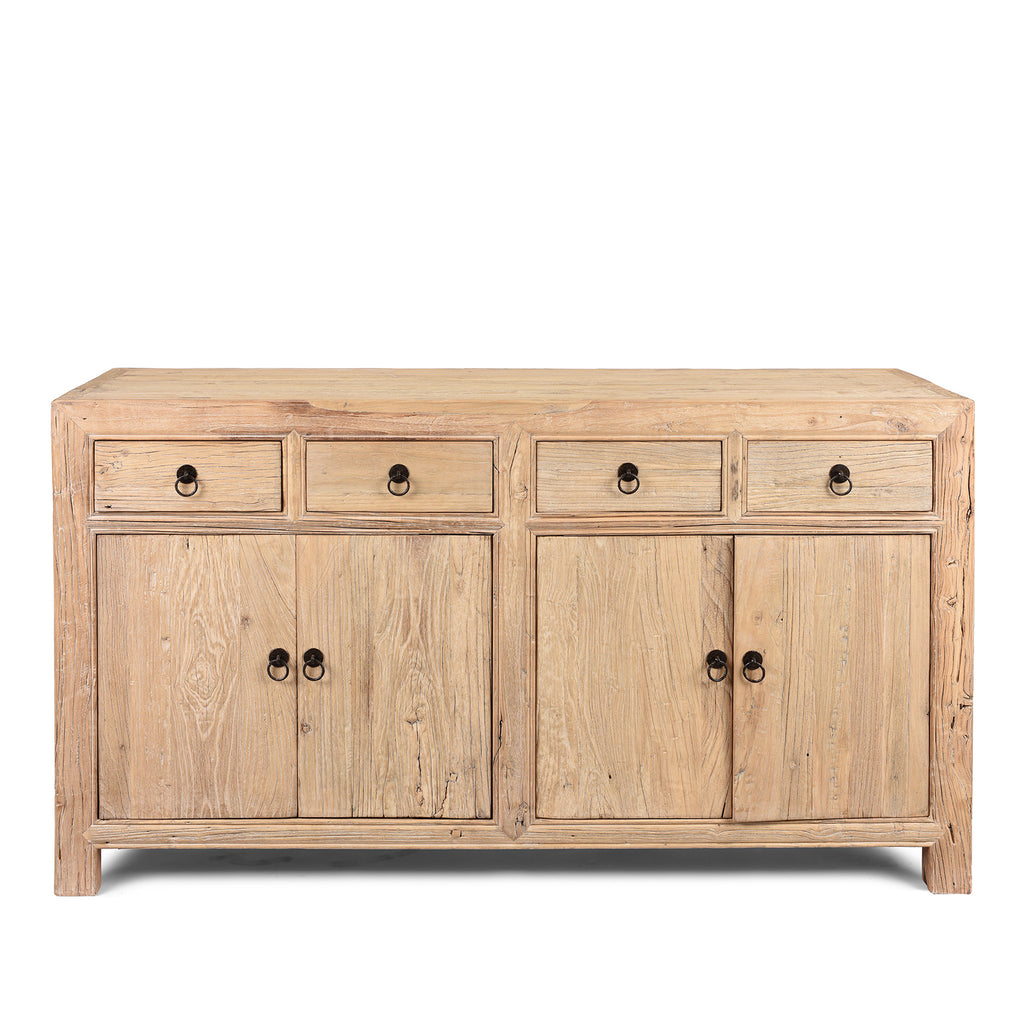Bleached Elm 4 Door Sideboard