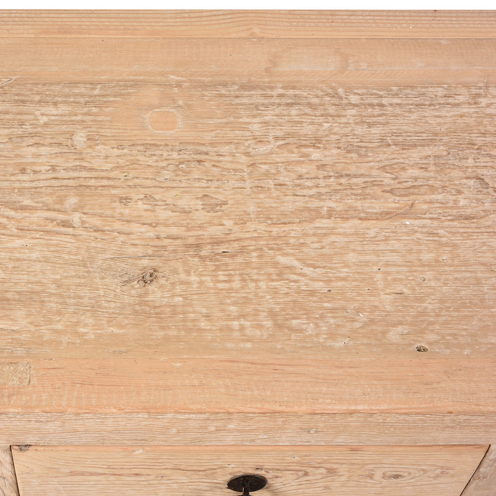 Surface Detail From 4 Drawer Console Table Made From Reclaimed Pine | Indigo Antiques