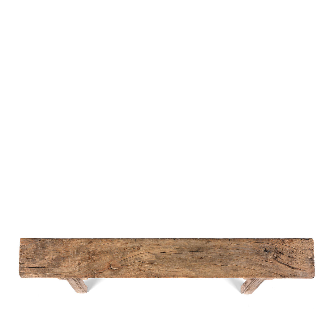 Top Down View of Antique Elm Chinese Spring Bench From Shanxi Province | Indigo Antiques