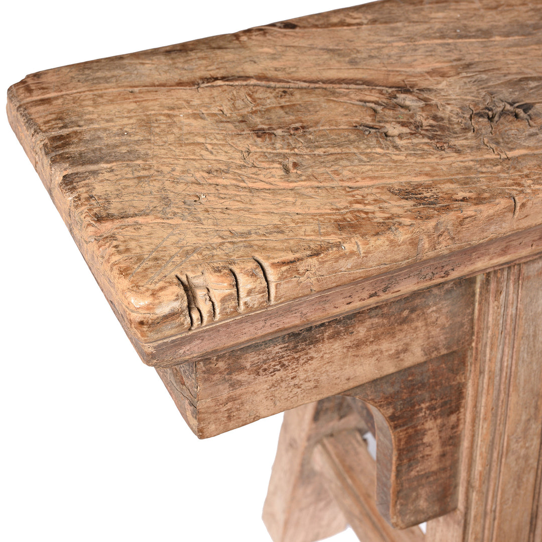 Detail From Antique Elm Chinese Spring Bench From Shanxi Province | Indigo Antiques
