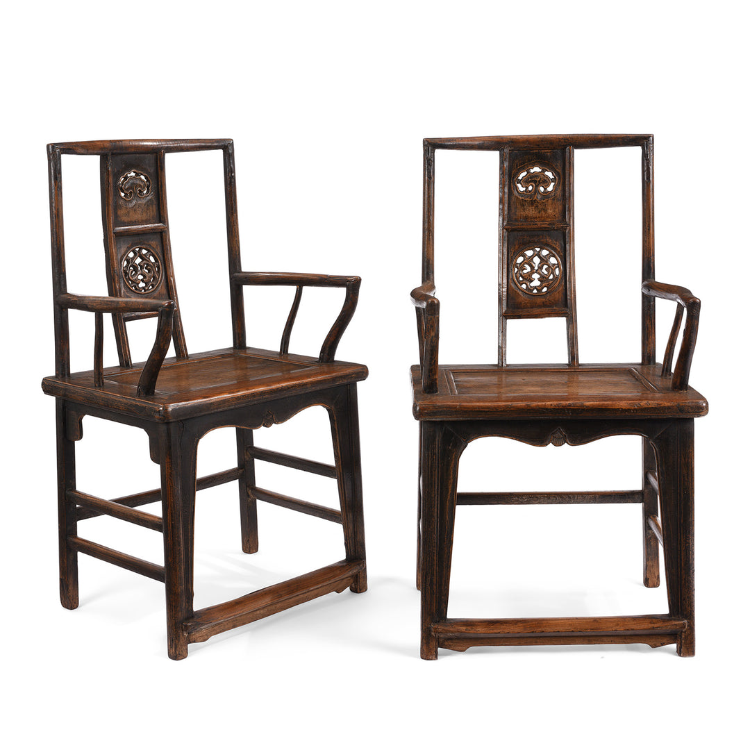 Antique Pair Of Elm Arm Chair From Shanxi Province | Indigo Antiques 