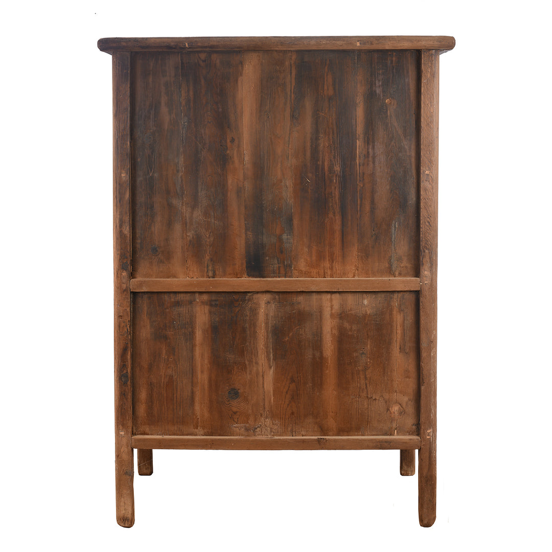 Back Of Antique Elm Noodle Cabinet From Tianjin - 19th Century | Indigo Antiques