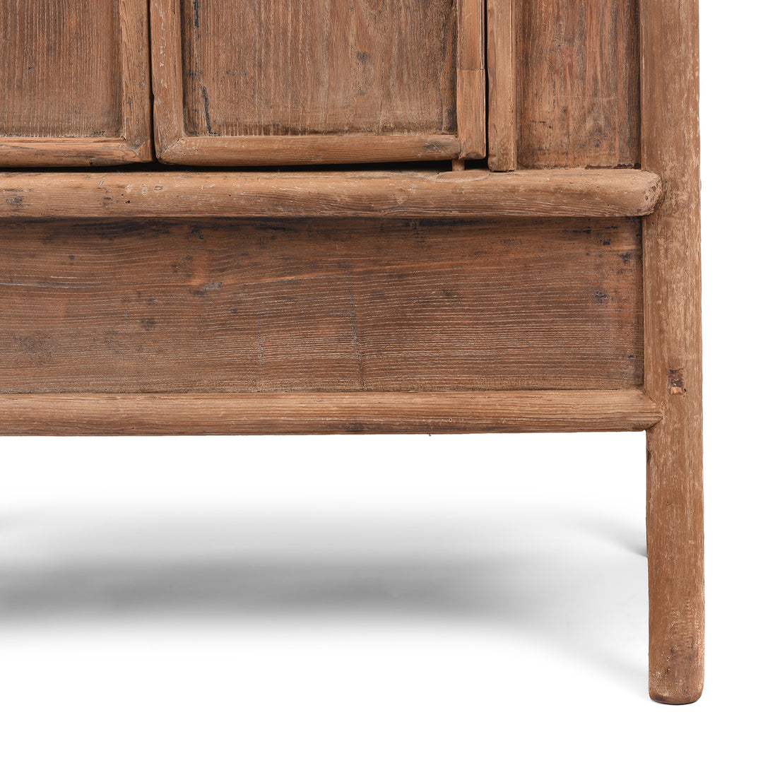 Leg Detail From Antique Elm Noodle Cabinet From Tianjin - 19th Century | Indigo Antiques