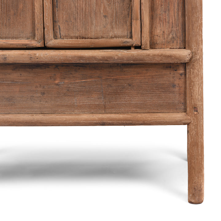 Leg Detail From Antique Elm Noodle Cabinet From Tianjin - 19th Century | Indigo Antiques