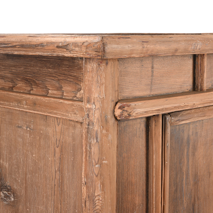 Corner Detail From Antique Elm Noodle Cabinet From Tianjin - 19th Century | Indigo Antiques
