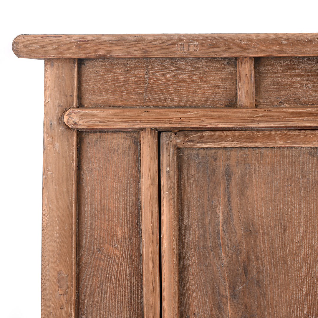 Corner Detail From Antique Elm Noodle Cabinet From Tianjin - 19th Century | Indigo Antiques
