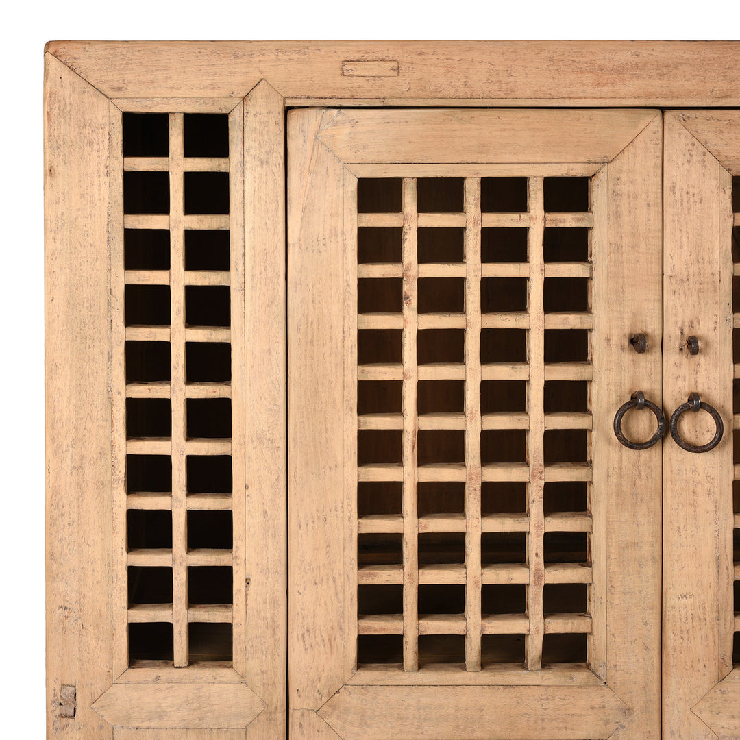 Corner Detail From Antique Poplar Noodle Cabinet From Tianjin - 19th Century | Indigo Antiques