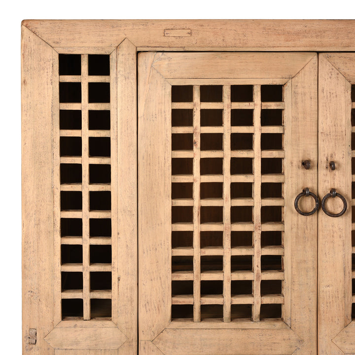 Corner Detail From Antique Poplar Noodle Cabinet From Tianjin - 19th Century | Indigo Antiques