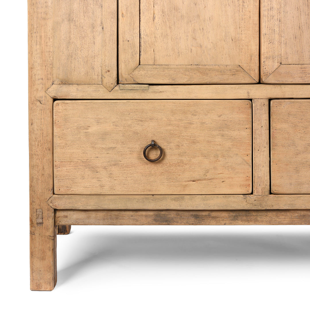 Leg Detail From Antique Poplar Noodle Cabinet From Tianjin - 19th Century | Indigo Antiques