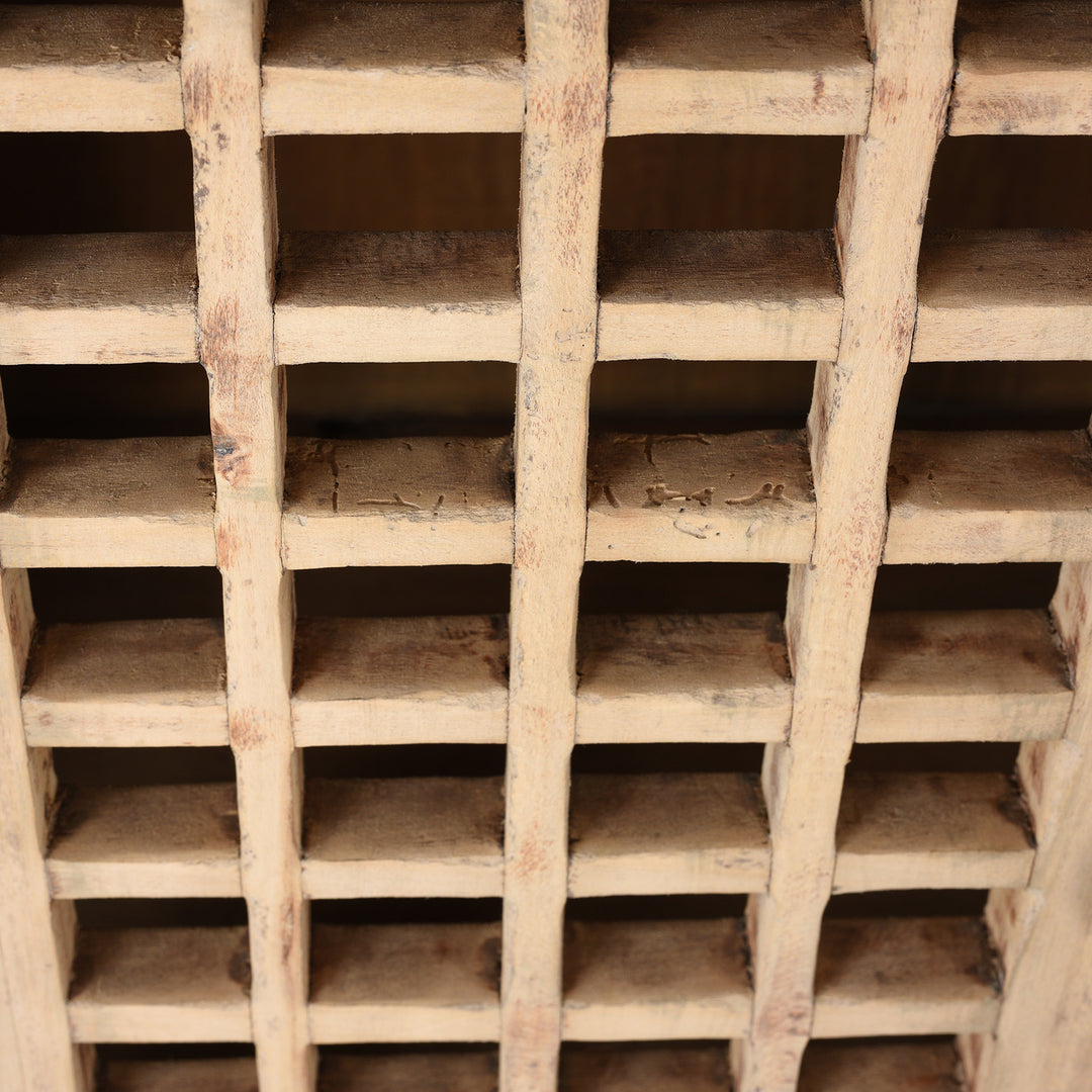 Latticework Detail From Antique Poplar Noodle Cabinet From Tianjin - 19th Century | Indigo Antiques