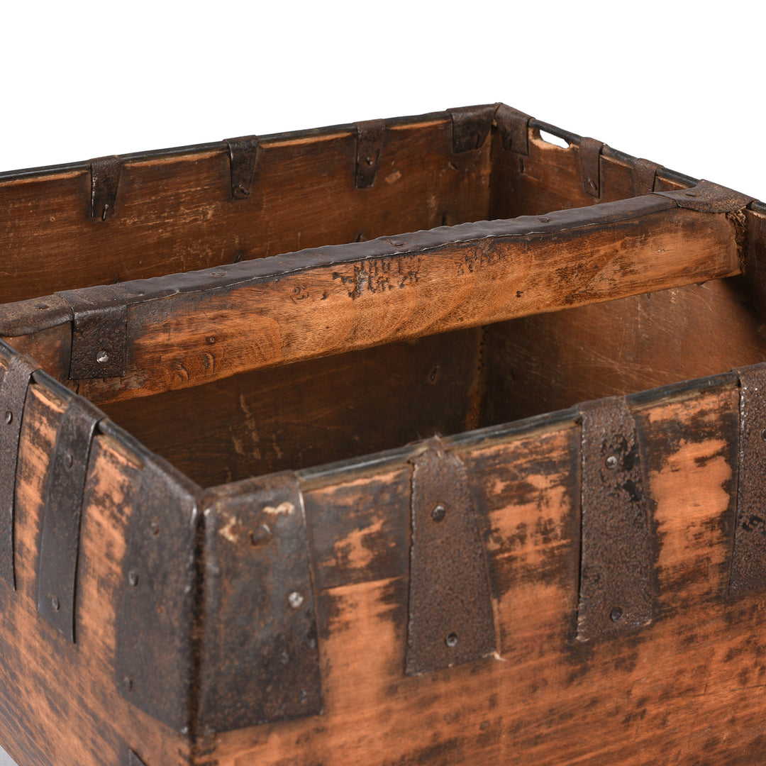 Handle Detail From Vintage Chinese Market Trug | Indigo Antiques