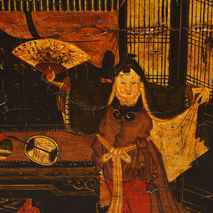 Character Detail From Antique Chinese Opera Chest From Shanxi | Indigo Antiques