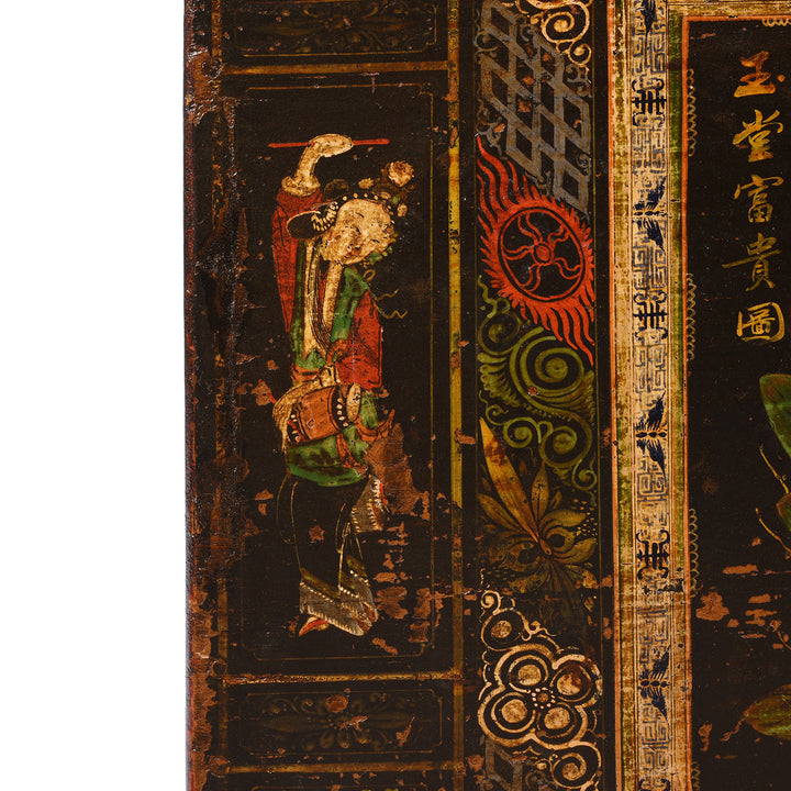 Paintwork Detail From Antique Chinese Opera Chest From Shanxi | Indigo Antiques