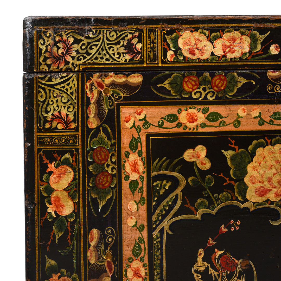 Corner Detail From Antique Chinese Opera Chest From Shanxi | Indigo Antiques